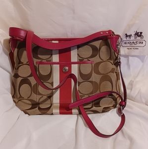 Coach Berry and Beige Bag